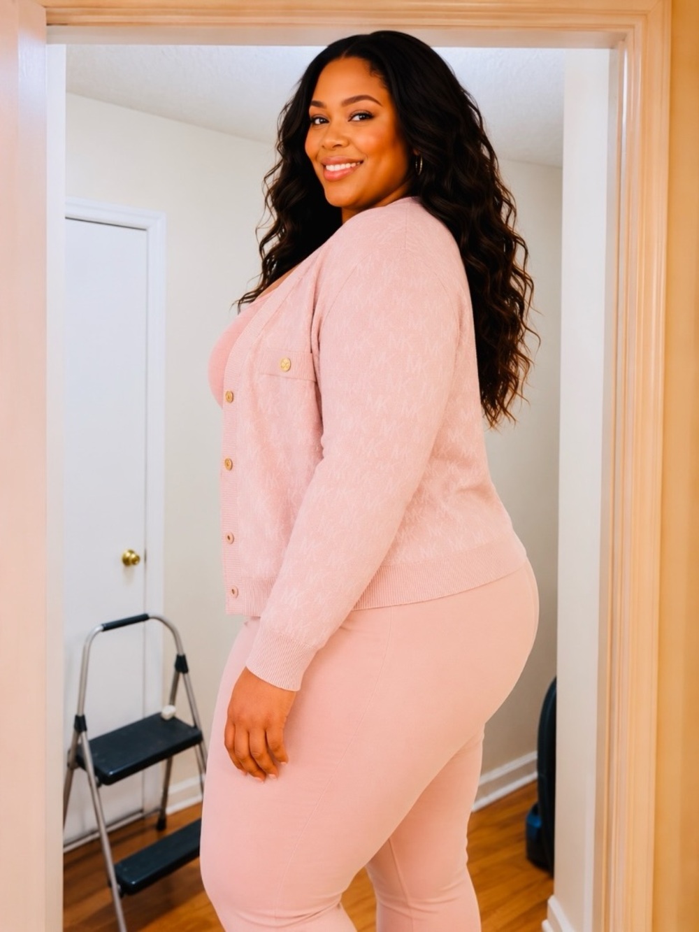 Michael Kors Pink Knit Cardigan - Picture 3 of 4